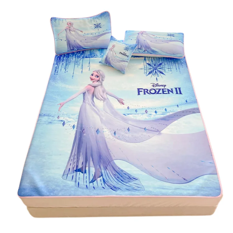 Frozen Cartoon Ice Silk Mattress Three-piece Set Aisha Princess Children's Soft Seat Student Dormitory Two-piece Birthday Gift