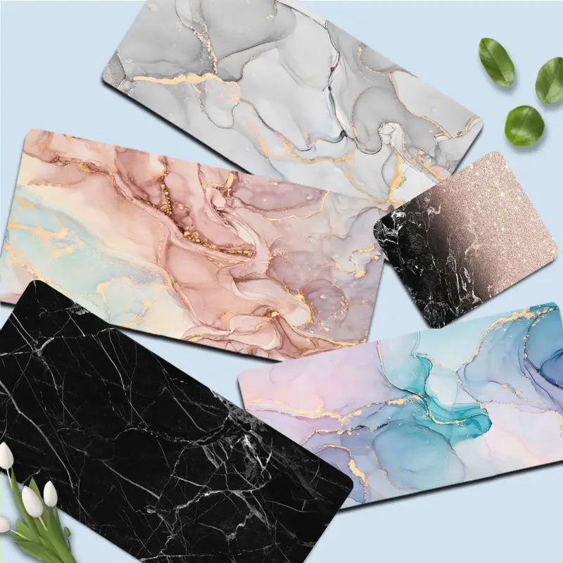 Marble Mousepad girl pad Keyboards Mat Rubber Gaming mousepad Desk Mat Size for large Edge Locking Game Keyboard Pad