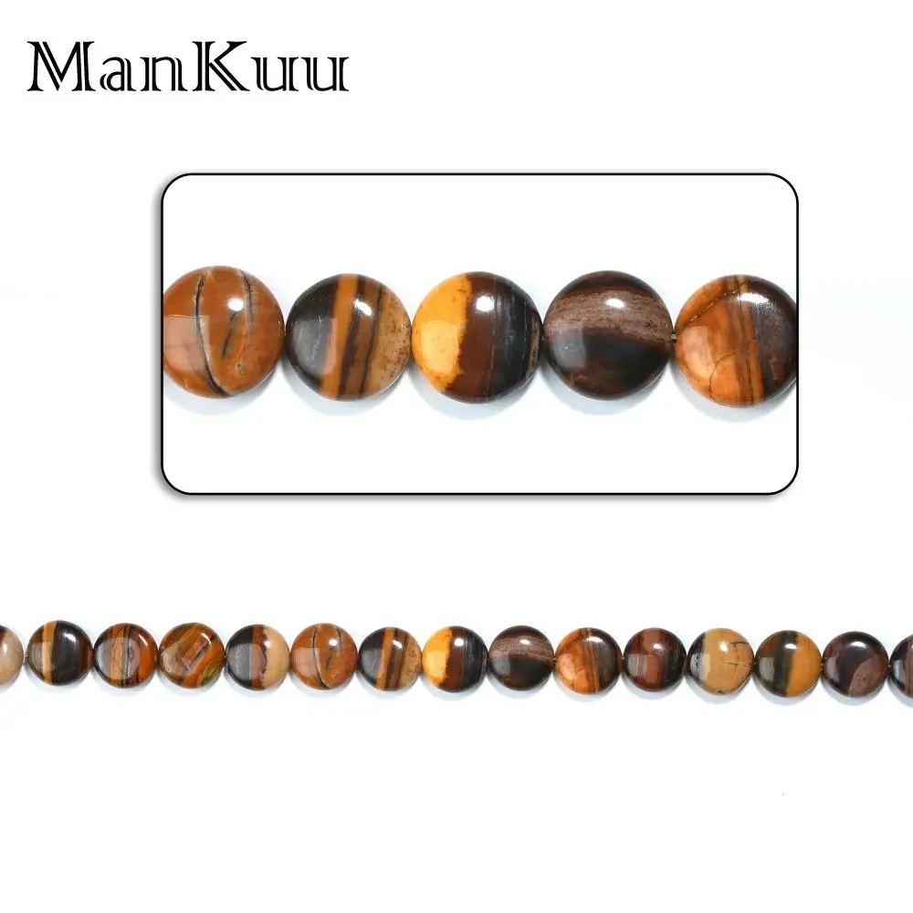 

ManKuu Natural Stone Beads Australian Zebra Stone 20pcs/lot Round Loose Beads For Jewelry Making DIY Necklace Bracelet 16mm