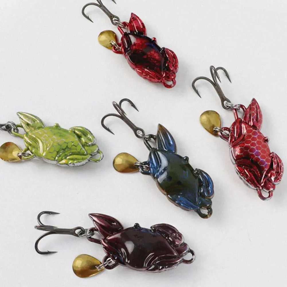 

Crab Shape Fishing Bait Simulated Crab Bait Metal Crab Spinner Blade Lure with Rotating Sequin Spoon Hook Long for Freshwater