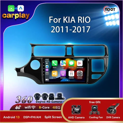 2Din Android Für KIA RIO 2011-2017 Autoradio Multimedia Automotive Carplay Android Auto Drahtlose 8Core Autoradio Auto stereo WIFI
