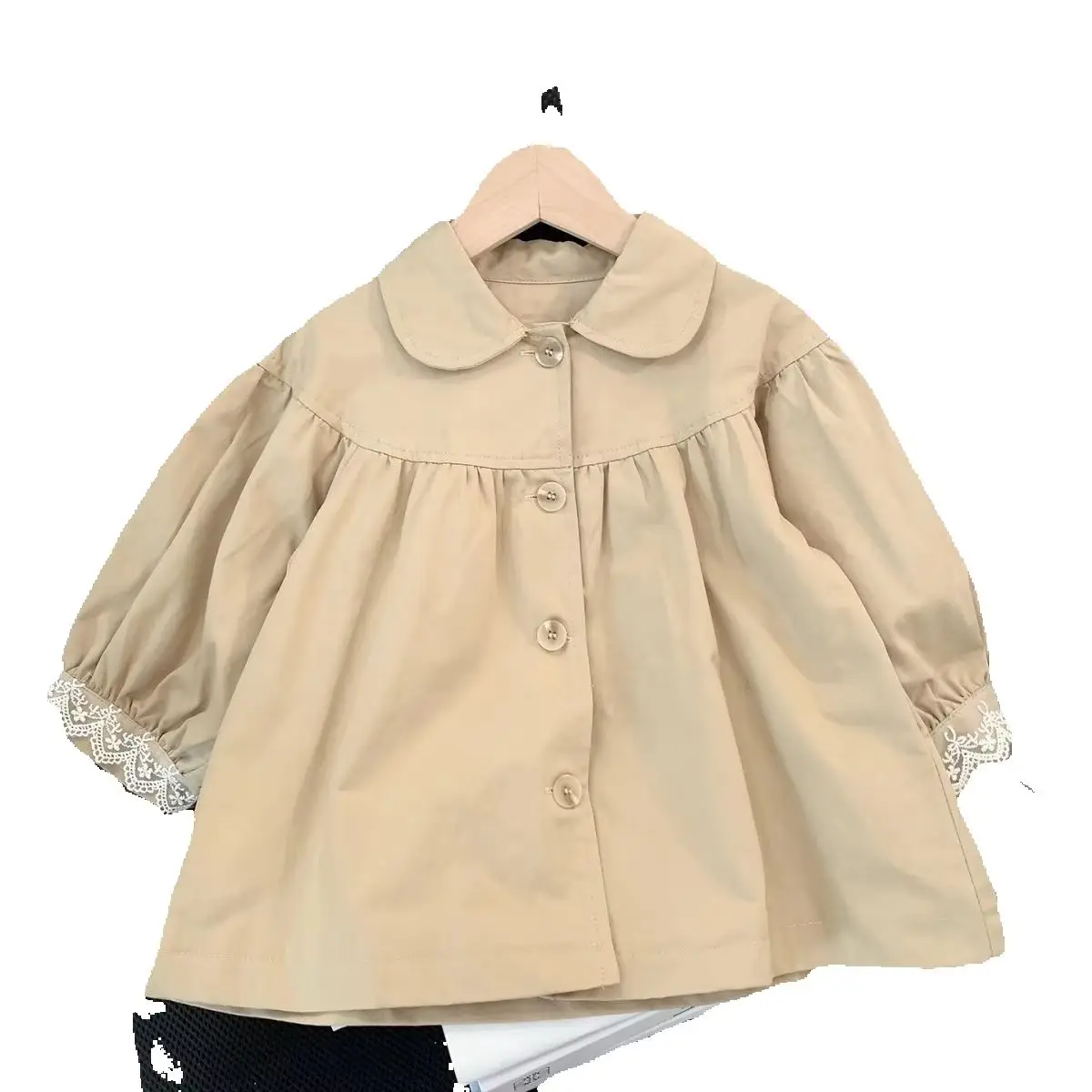 Girls Windbreaker Jacket Spring Autumn Fashion Kids Casual Trench Coat Trendy Children Outerwear