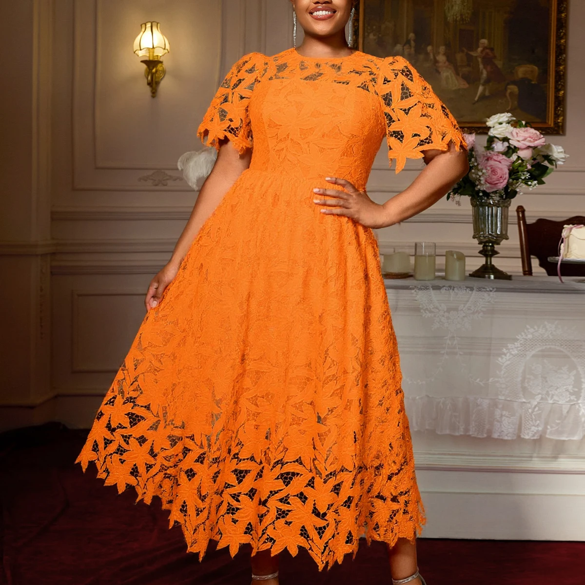classy elegant lace dress Elegant Lace Black Dress with Gloves SF017