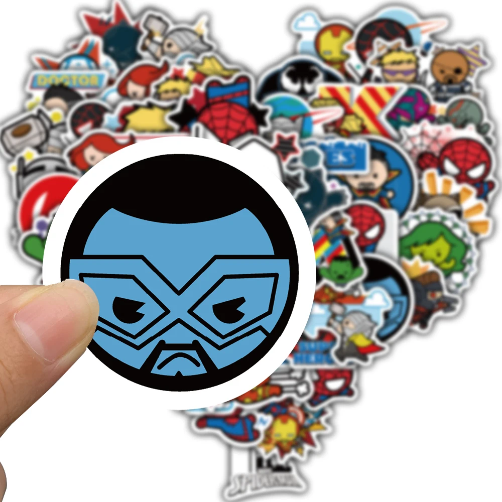 50PCS Cartoon Disney Q-version Avengers Aufkleber Motorrad Harajuku Personalisieren Telefon Fahrrad Karte Gepäck Telefon Aufkleber