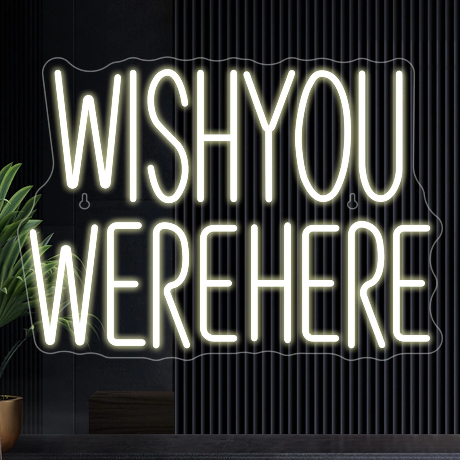 Wish You Werehere Neon Sign Led Light Up Sign For Wall Decor Cool Letter Lamp For Room Dimmable Decoration USB For Bar Party