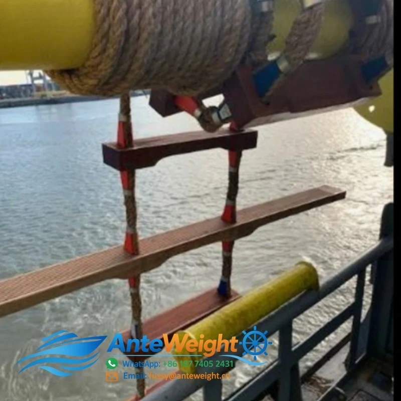 Emergency Marine Pilot Ladder Wooden Ship Boarding Rope China Made Other Parts Well-Sold Safety Item