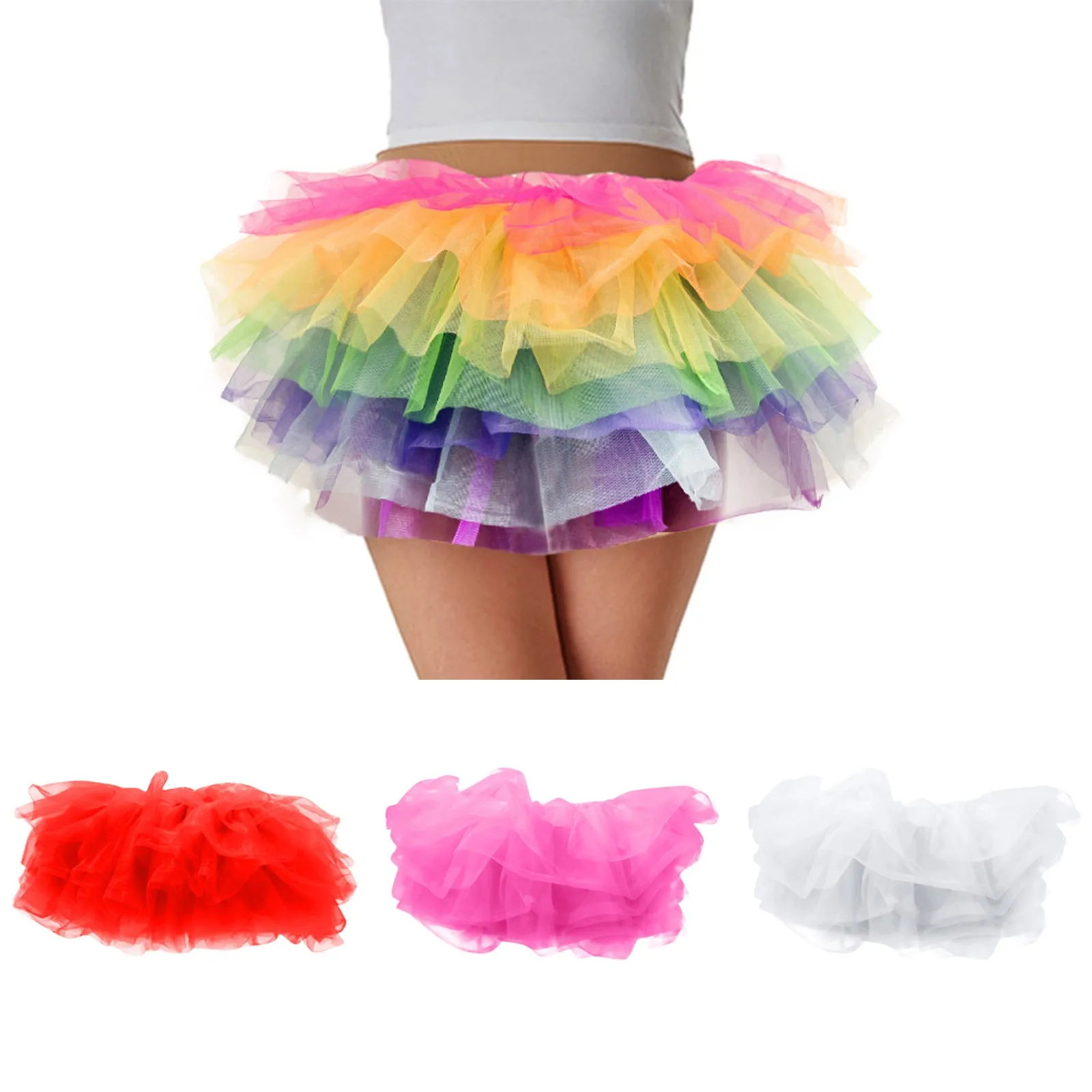 

Adult Female Tutu Skirt 5 Layered Tutu Mini Ball Gown Skirt Women Lady's Tulle Princess Party Skirts Sexy Club Short Pettiskirt