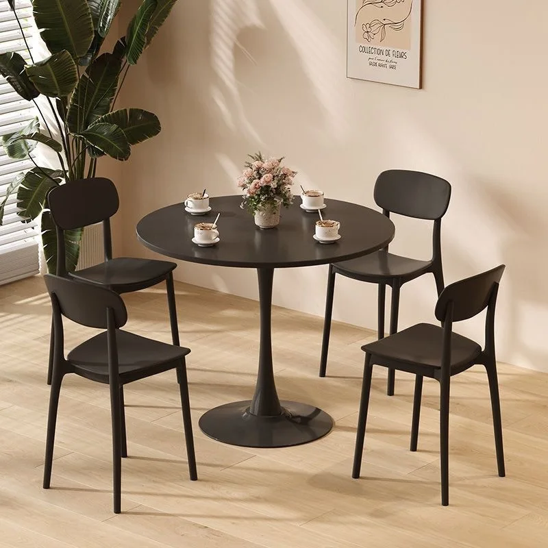 Small round negotiation table, milk tea café table and chair combination, tulip dining table