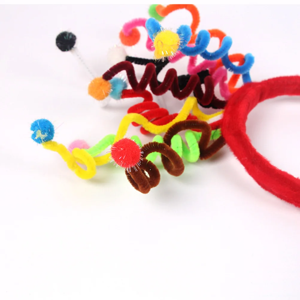 

Hair Band Party Headgear Headband Colorful Props Fuzzy Ball Hoop Child