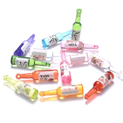 10Pcs/Lot 9x40mm Glass Bottle Pendant 8 Color Glass Jinro Sake Bottle Pendant DIY Findings Necklace Bracelet For Jewelry Making