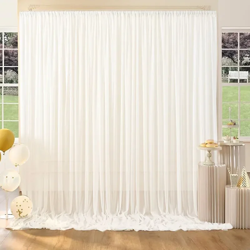 Chiffon Curtain Wedding Party Backdrop Baby Shower Drape Hotel Banquet Wrinkle Free Photo Background Wedding Curtain Decoration