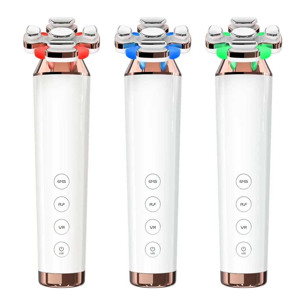 4 In 1 Face Red LED Light Therapy   care Microcurrent Lift Facial       Aging EMS Vibration    Wrinkle Device