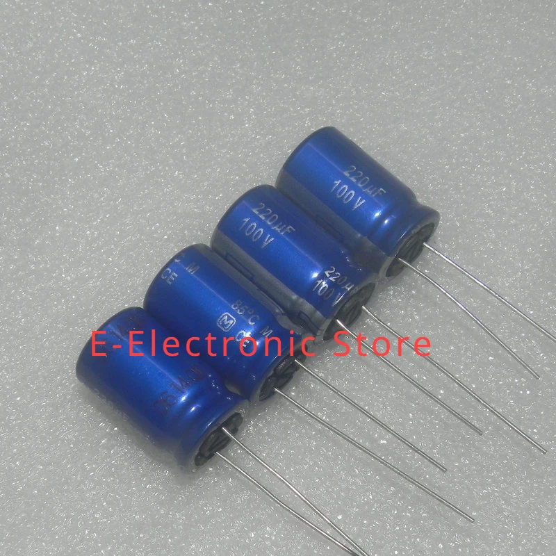 5PCS/LOT Aqua Blue AM 100V 220UF Fever Audio Aluminiowy kondensator elektrolityczny