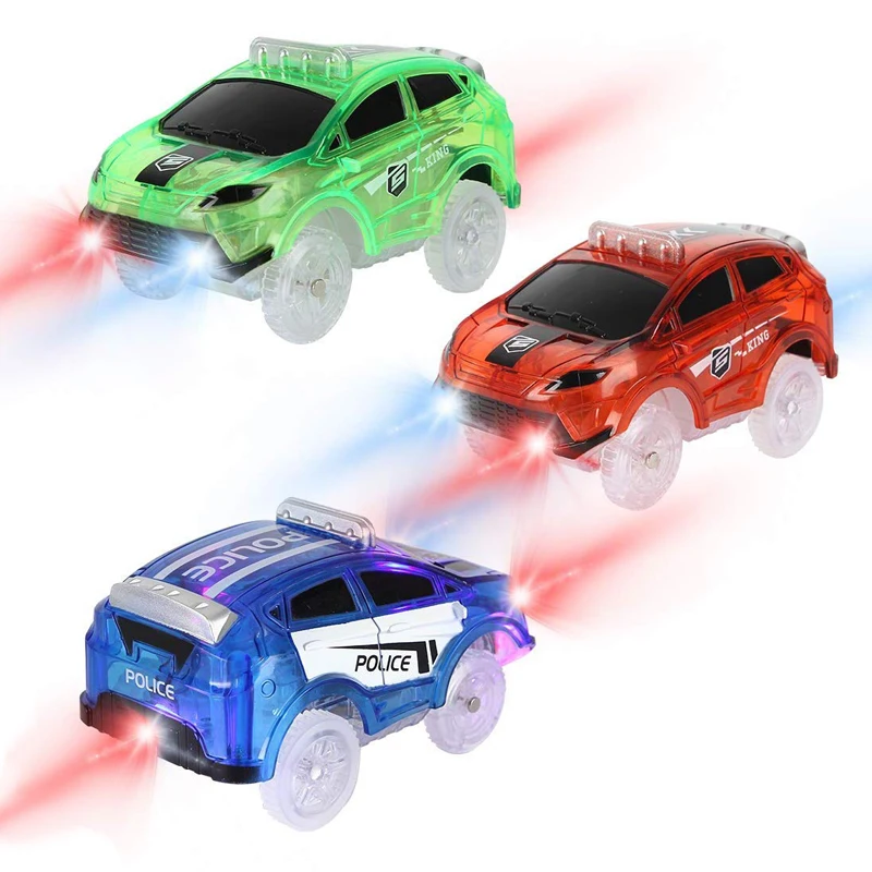 Circuit de course sur rail de voiture électrique pour enfants, 5 lampes LED, pièces de jouets, jouets pour garçons, cadeaux d'anniversaire, L003