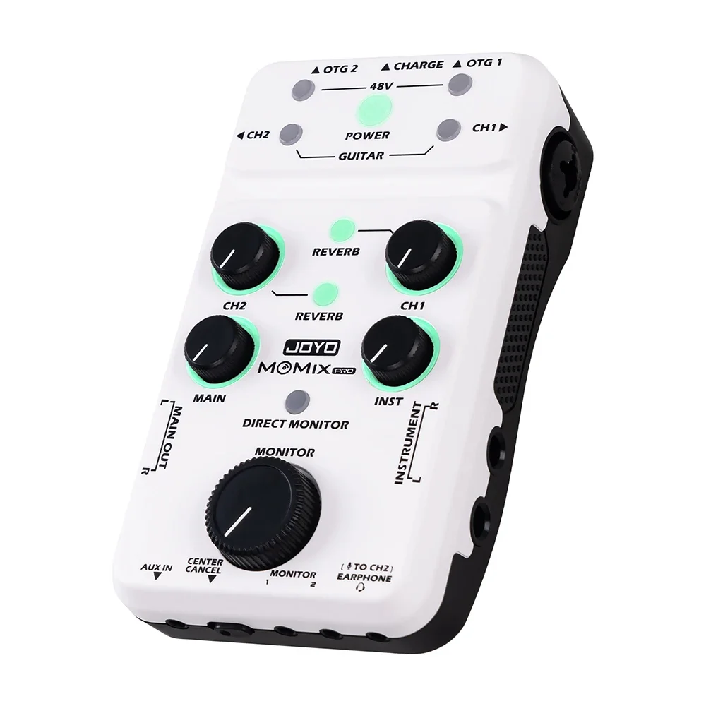 

JOYO MOMIX Pro USB Sound Card Audio Mixer for Guitar Microphone Keyboard Recording Live Streaming Audio-to-video Sync Mixer