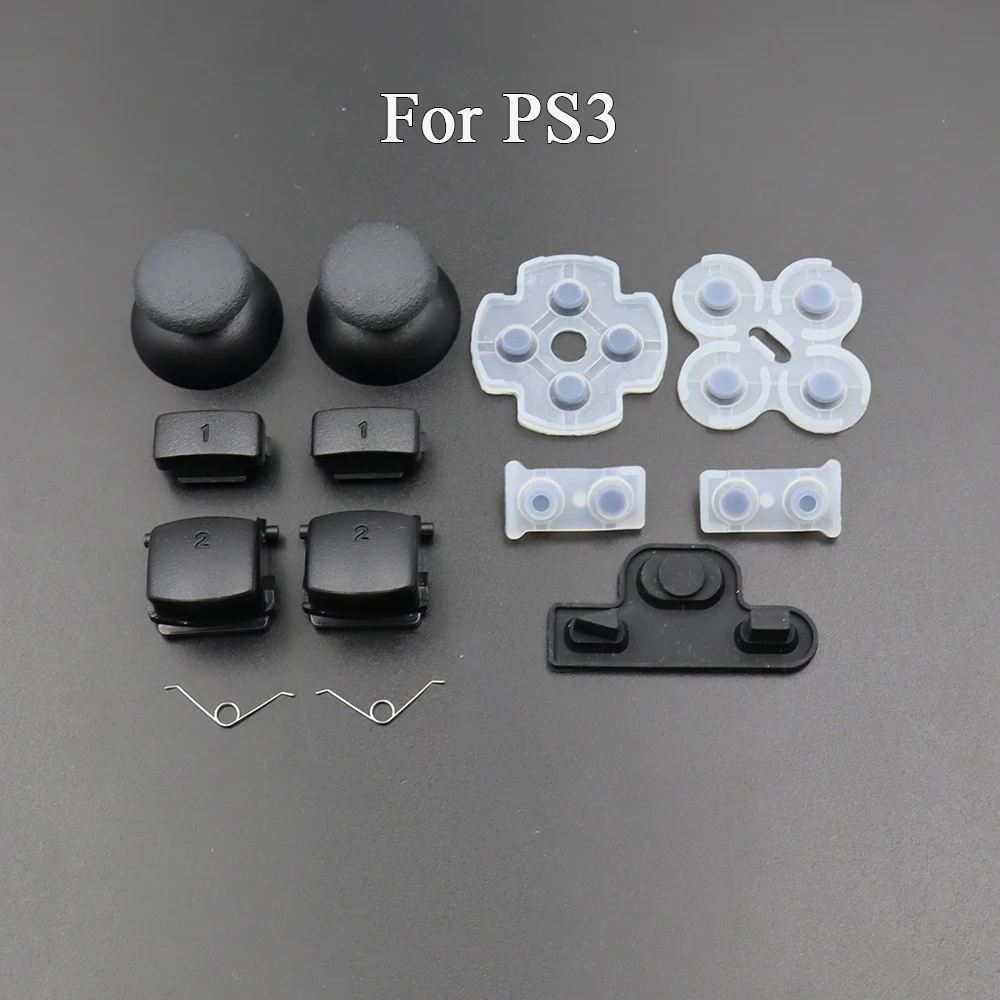 1Set For PS3 PS4 JDM-001 040 PS5 V1 V2 V3 Controller L1 R1 L2 R2 Trigger Buttons 3D Analog Stick + Conductive Rubber Button