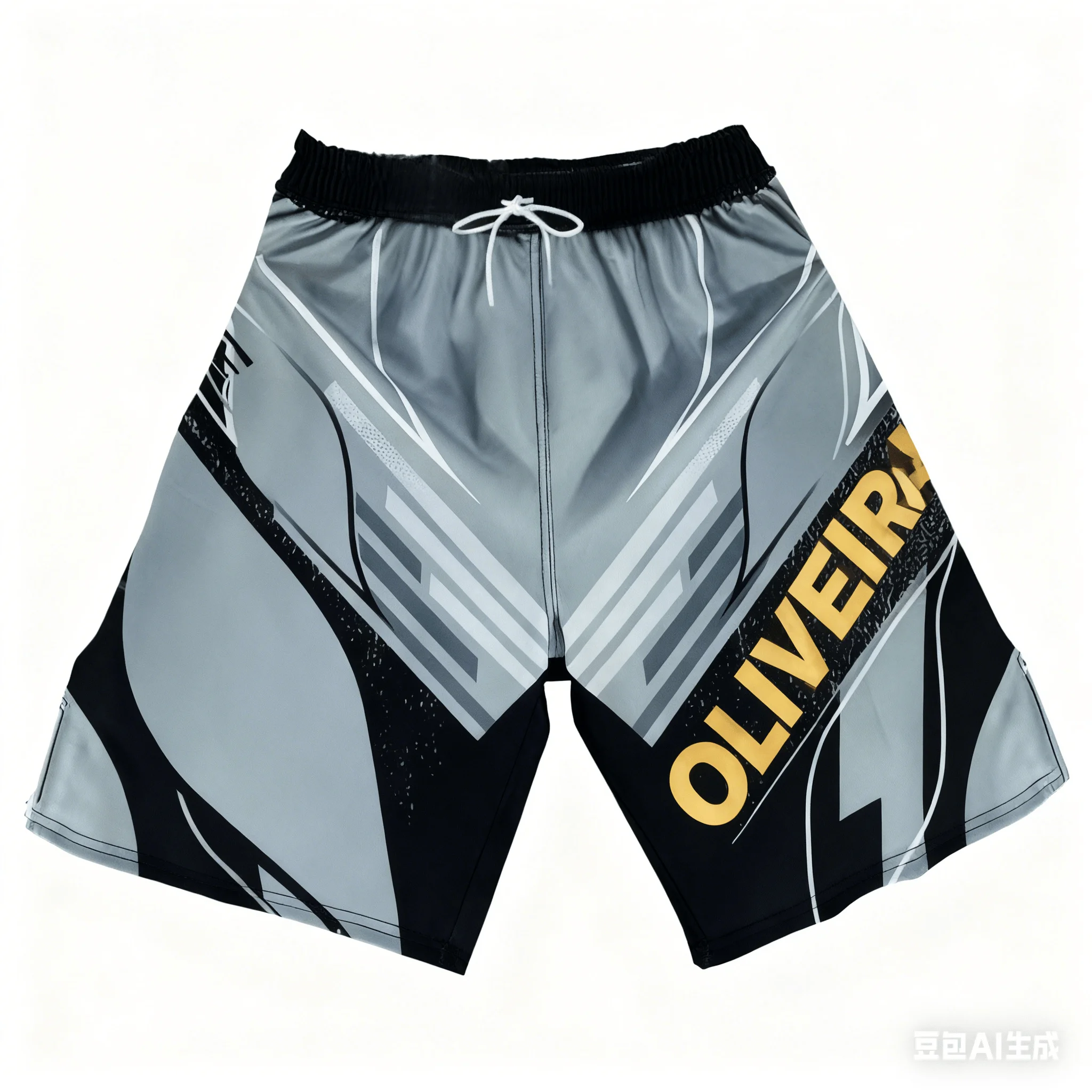 26 Heren Nieuwe Achthoekige Kooi Zwart/Goud Charles Oliveira Nacht Worstelen Kampioen Boksen Sport Ademend Sneldrogend Shorts 323