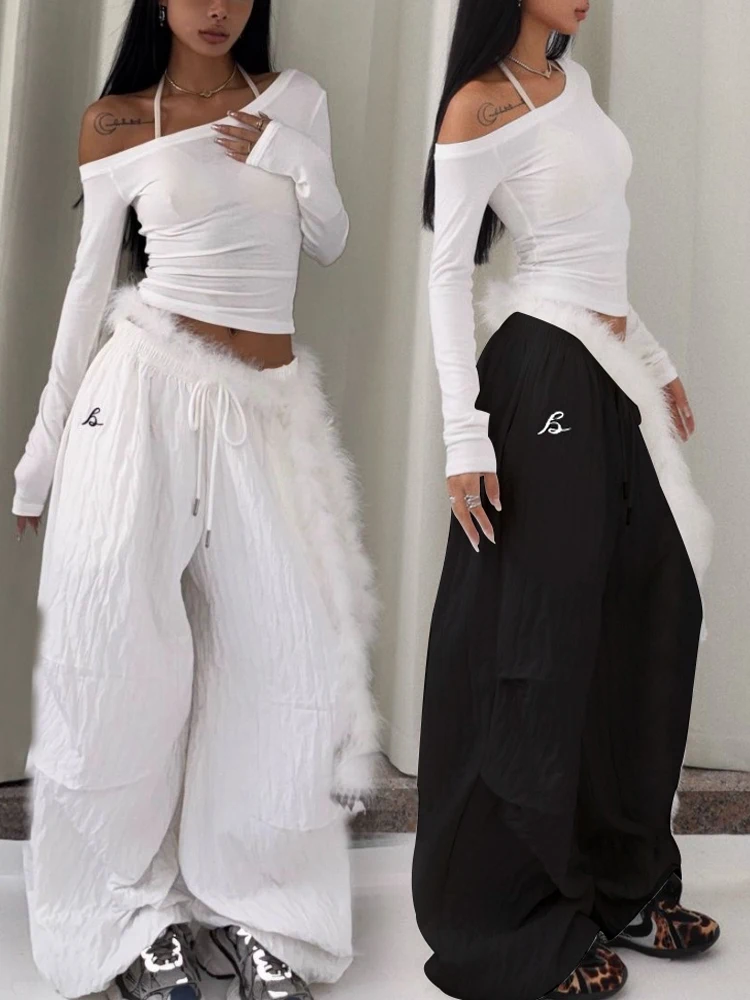American Style Loose Street Dance Jazz Quick Dry Paratrooper Pants Hip Hop Straight Casual Dancing Pants All Match