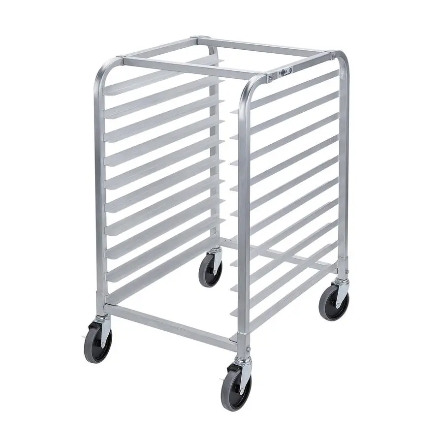 

Bun Pan Bakery Rack 10 Tier with Wheels, Aluminum Racking Trolley Storage for Half or Full Sheets