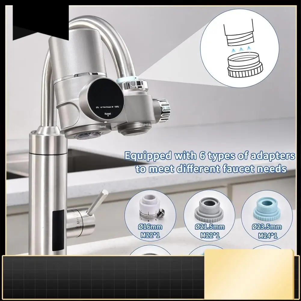 

Faucet Water Filter, LED Display Water Purifier To Reduce Lead, Chlorine & Heavy Metals, Sink Water Filter-N37R