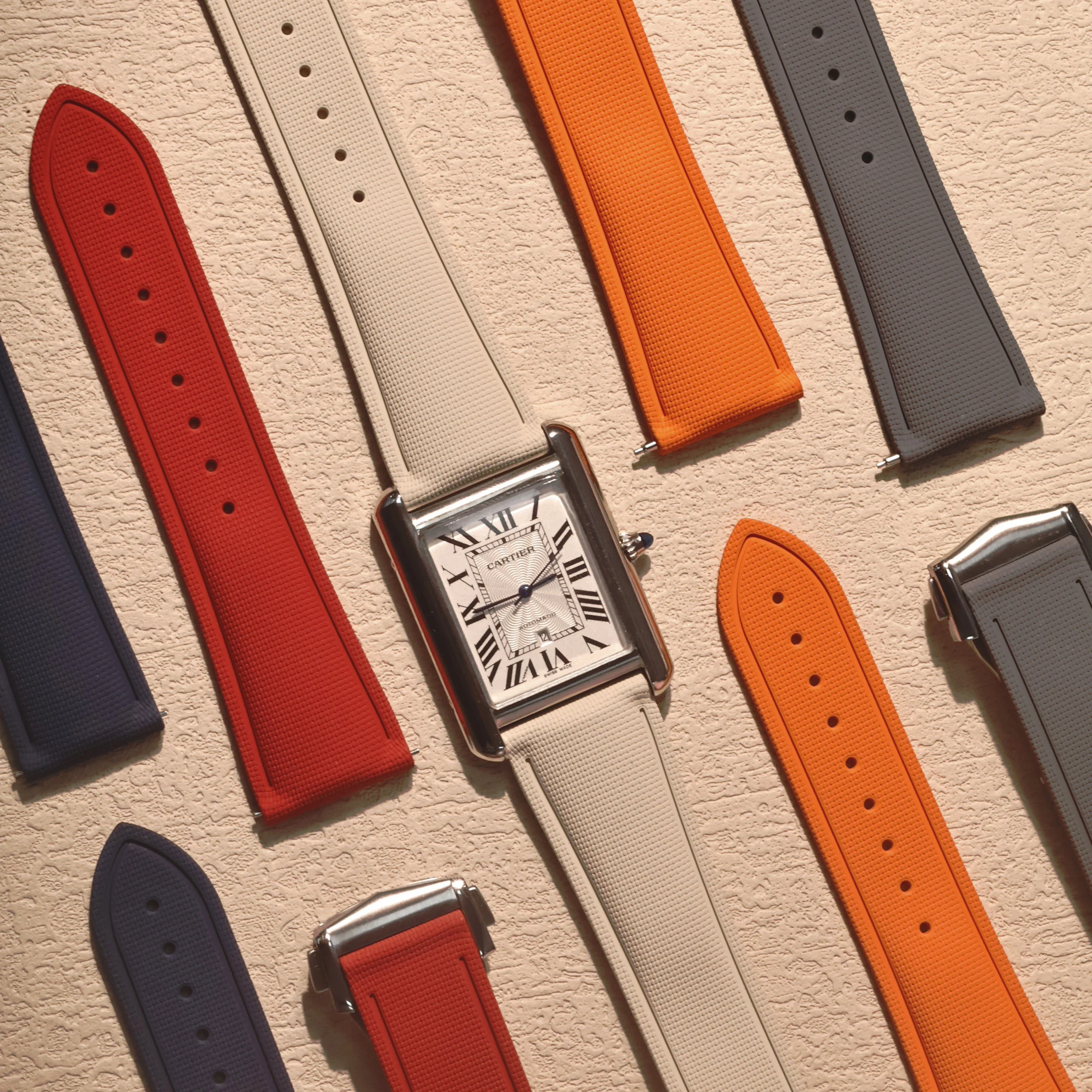 Ultimo design adatto per Breitling Cartier Tank 20mm 21mm 22mm FKM cinturino in gomma a sgancio rapido con cinturino con fibbia pieghevole