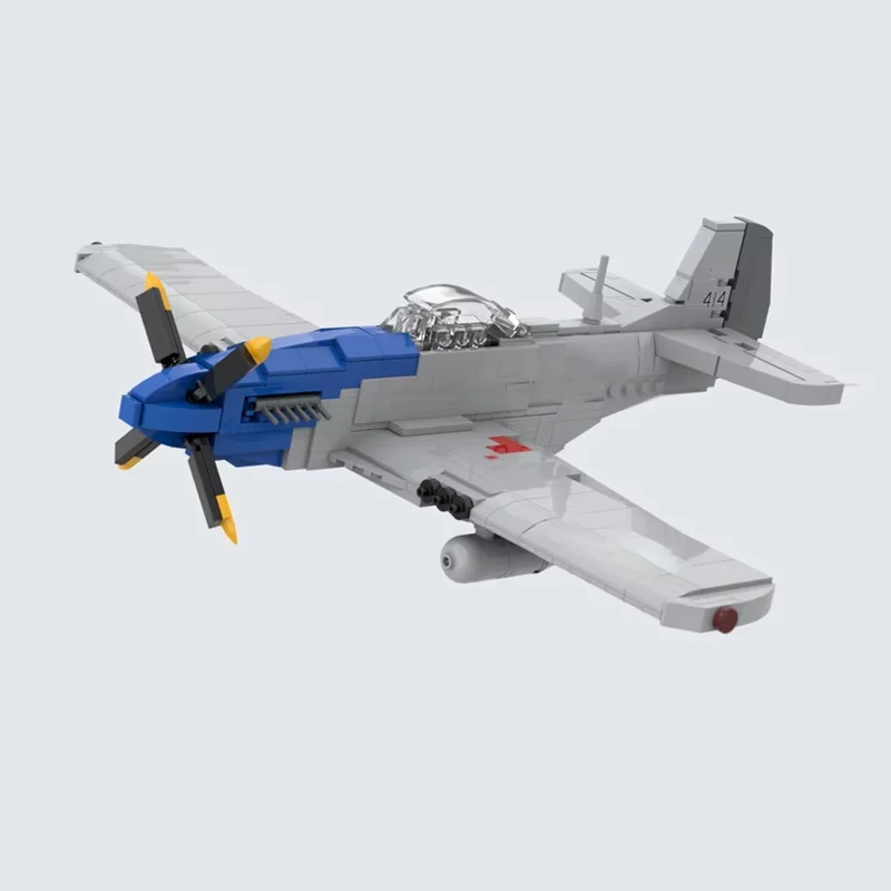 P-51D Mustang WW2 Military Fighter Jets Model MOC Building Bricks War Equipment Modular Gifts Holiday Assemble Children Toy Suit