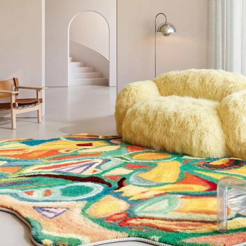 Irregular Shape Living Room Decoration Moss Carpet Thick Plush Rugs for Bedroom Fluffy Soft Lounge Floor Mat Dopamine Study Rug