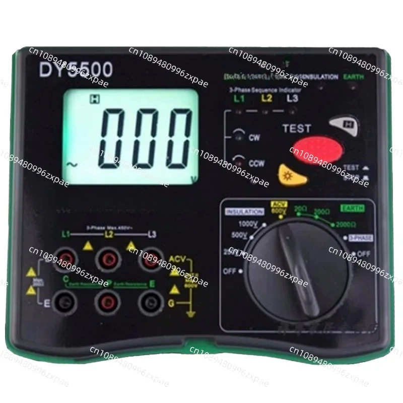 4-in-1 Digital Multimeter – 600V AC/DC Auto-Ranging Voltmeter with Earth/Insulation Resistance & Phase Sequence Detector