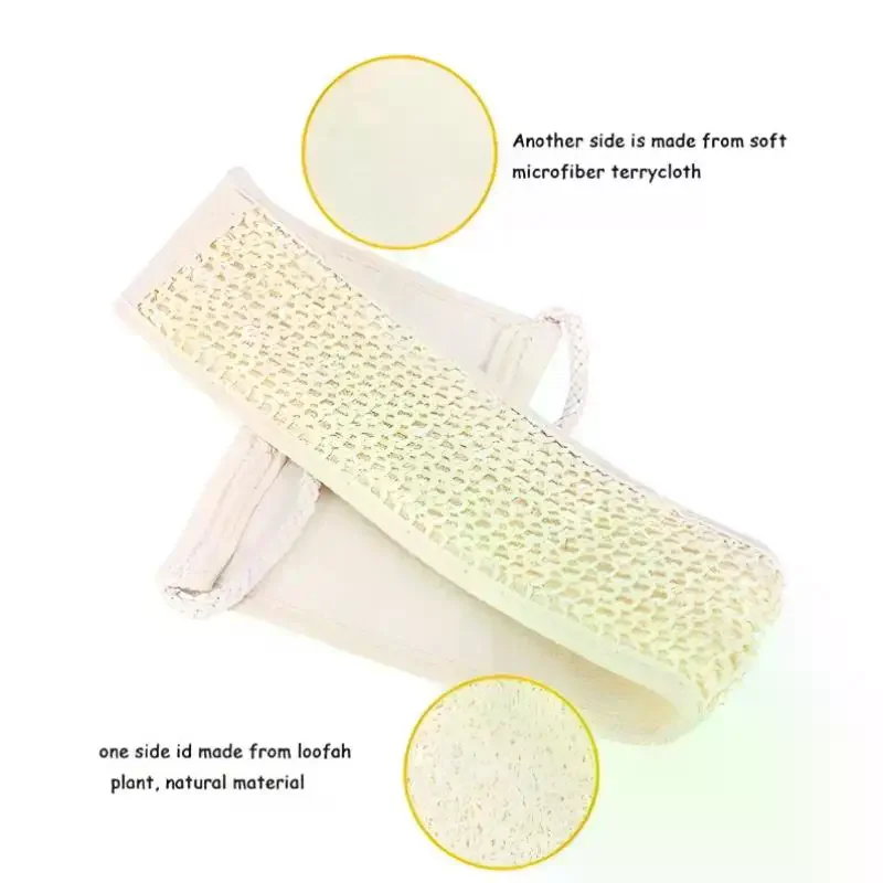 Scrubber corpo esfoliante: salvietta morbida per la rimozione della pelle morta e la spazzolatura a secco |   Spugna da bagno lunga con cinghia per doccia e spa