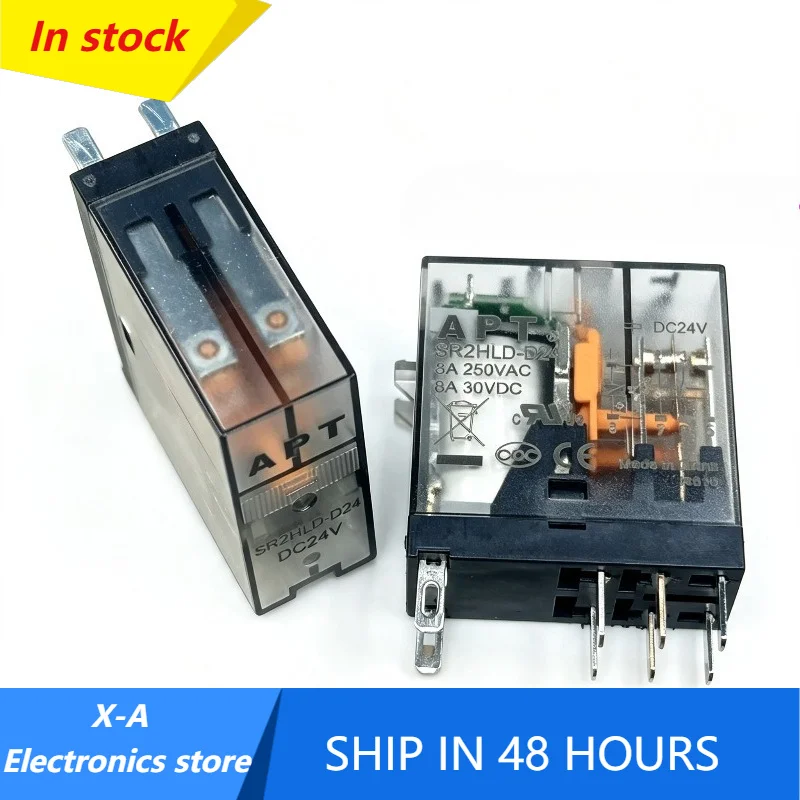 SR2HLD‑D24 DC24V 8A 8Pin DPDT 2CO Slim Intermediate Power Relay Electromagnetic Relay