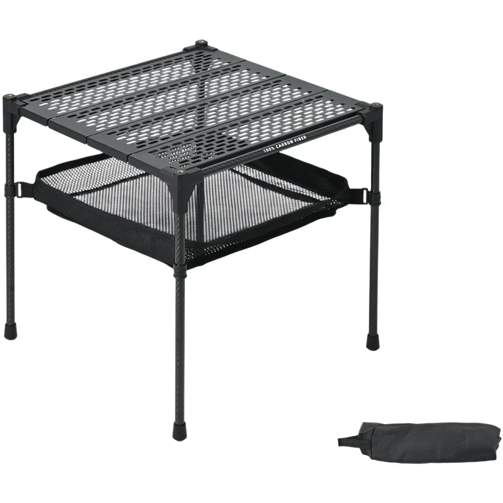 Carbon Fiber Portable Table Foldable for Outdoor Camping Picnic Travel 36.5 cm Square Easy Carry Compact Structure