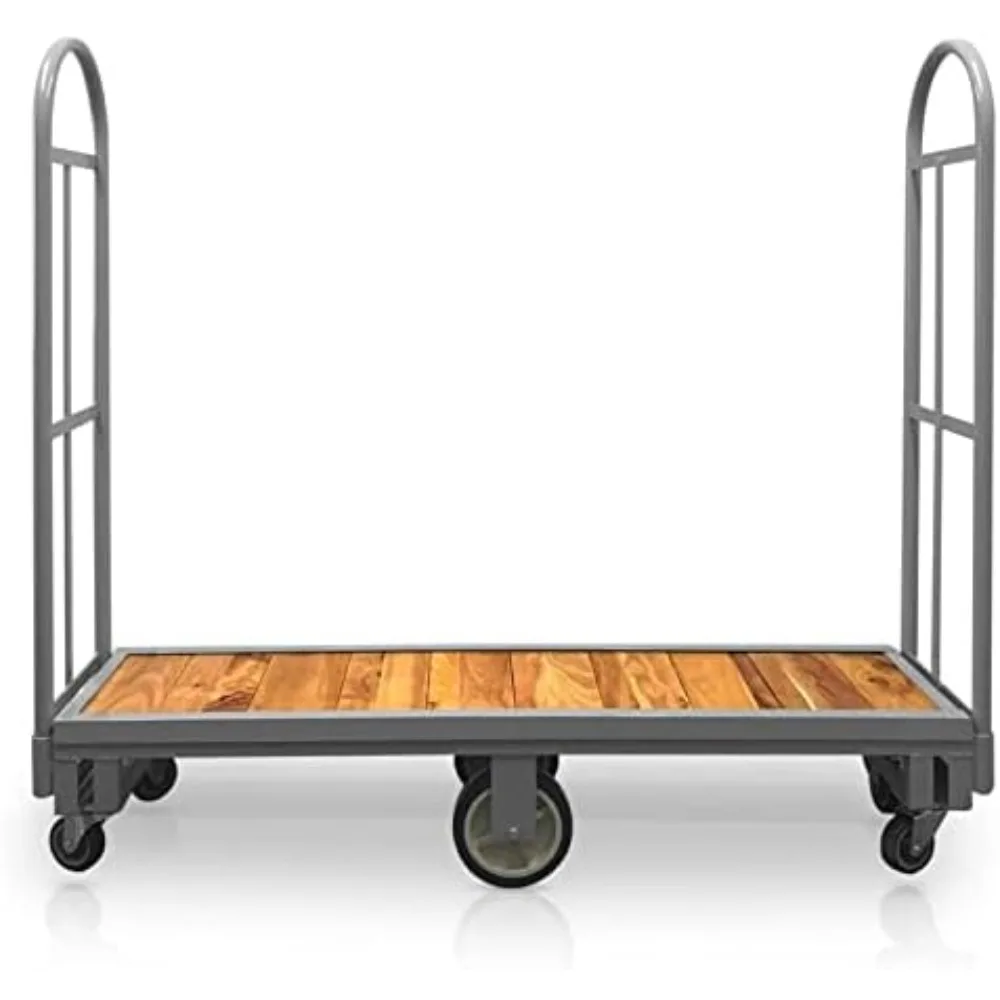 Schmaler Gang-U-Boat-Plattform-LKW-Dolly | 16 x 48 Zoll Hochleistungswagen mit dickem Holzdeck | Premium Handtruck Can Ho