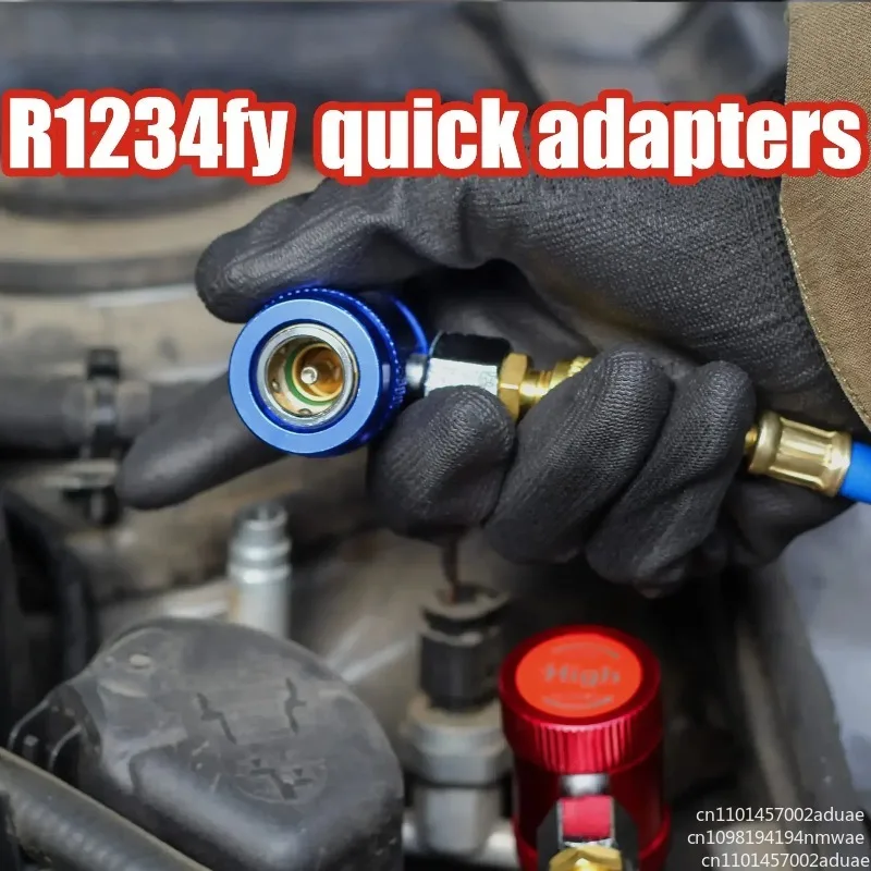 R1234yf Quick Connector Adapter Auto AC High/Low Side R1234yf Quick Couplers Refrigerant Adapters Conversion Kit 2Pcs