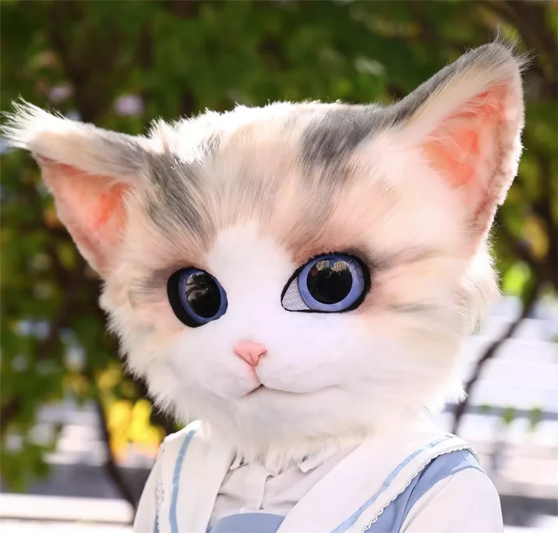 새로운 동물 귀 고양이 털 마스크 헤드 베이스 발바닥 코믹트 코스프레 의상 키구루미 헤드셋 털 코스프레 의상