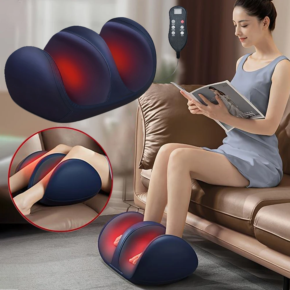 

Super Big Heating Electric Foot Leg Massager Deep Tissue Shiatsu Kneading Relax Roller Calf Relieve Stress Care Feet Machines