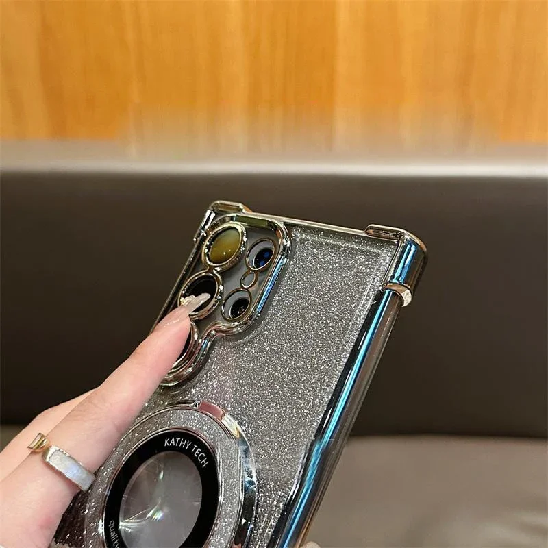 حافظة فاخرة متدرجة لامعة لهاتف سامسونج جالاكسي S25 FE Edge S24 S23 S22 Plus Ultra A17 07 56 36 16 غطاء متين مطلي #6