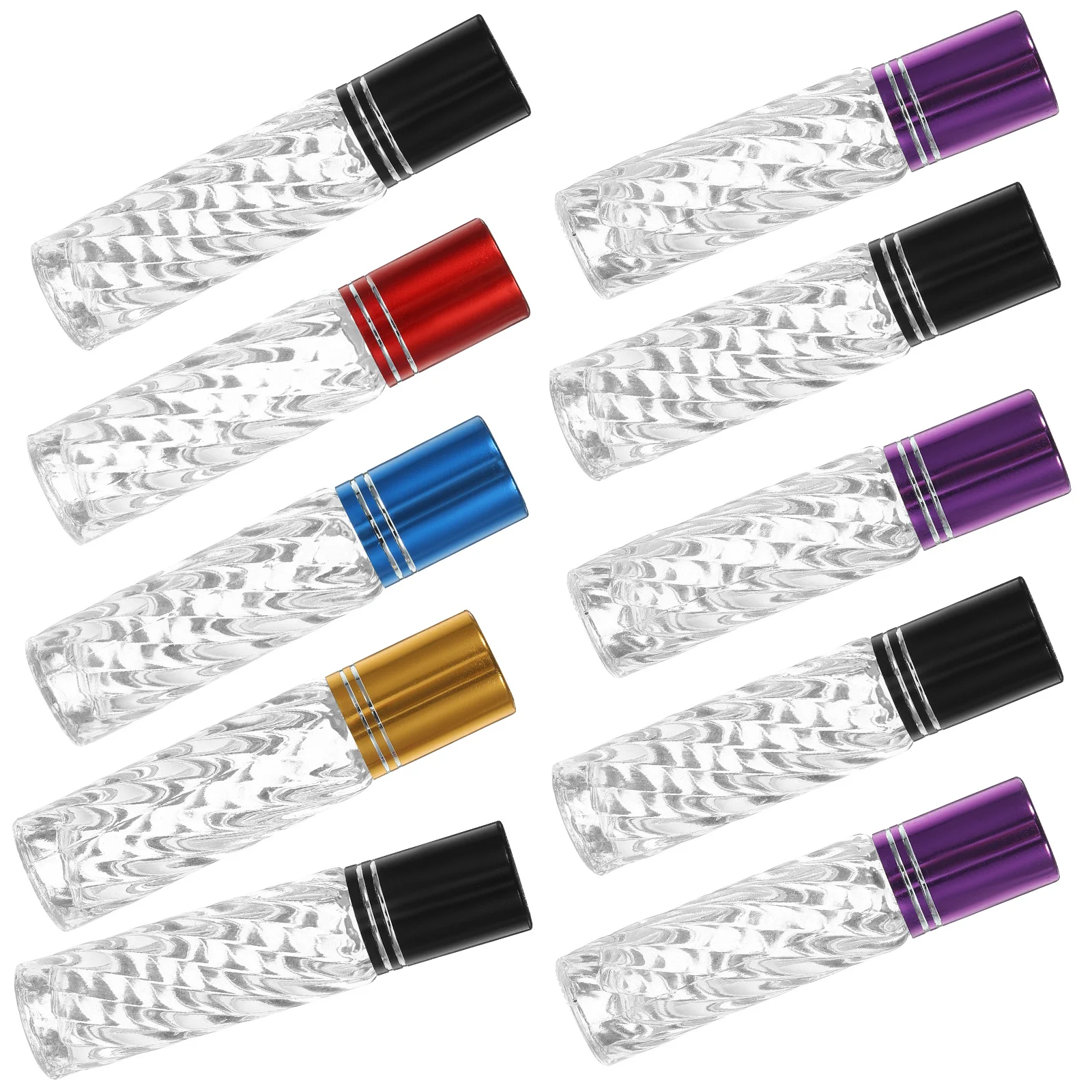 10 قطعة 5 مللي زجاجات دوارة للزيت العطري الزجاجية مع كرة ناعمة للسفر المحمولة القابلة لإعادة الملء تخزين السائل ماكياج الفرعية #5