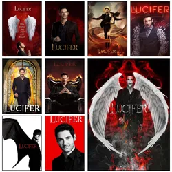 TV series Lucifer Poster Self-adhesive Art Waterproof Paper Sticker Coffee House Bar Room Wall Decor