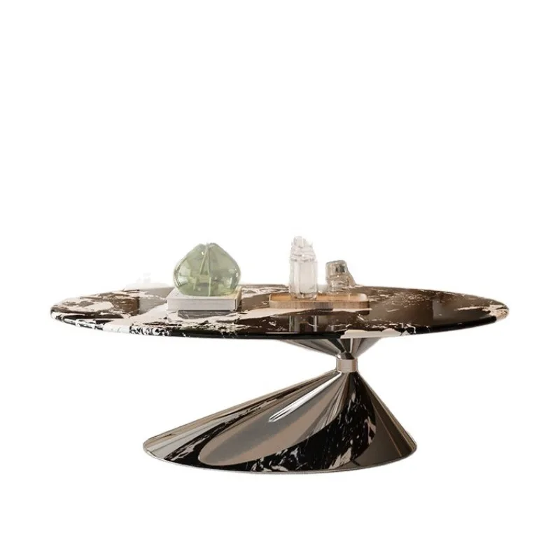 High-end artistic sense living room home light luxury modern simple round coffee table