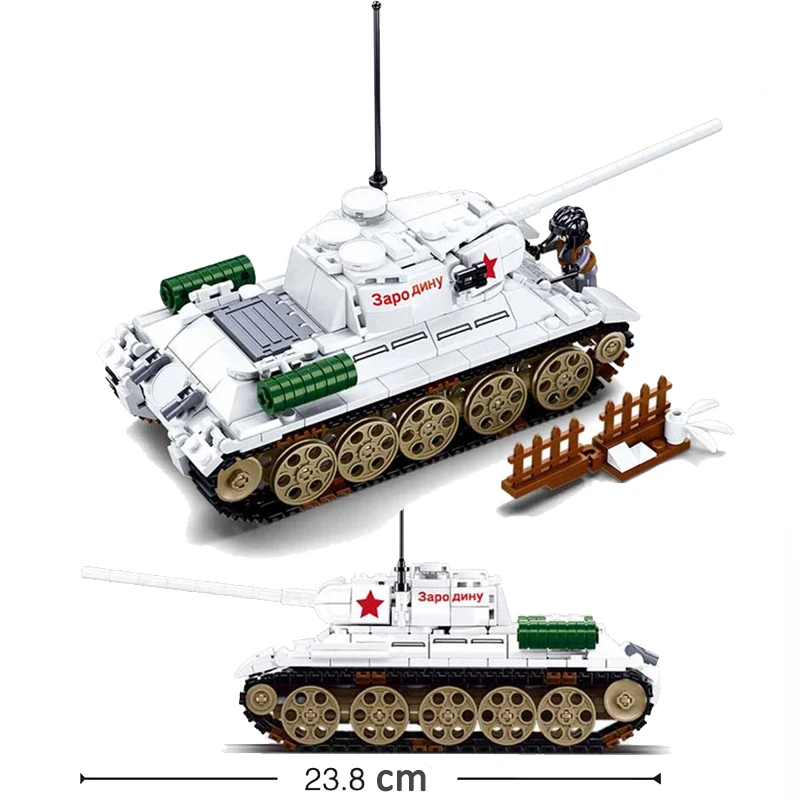 Military WW2 Normandy Landings Cannon Assault Armored Vehicle Battle Tank Car Truck Army Figure Weapon Building Blocks Model Kid