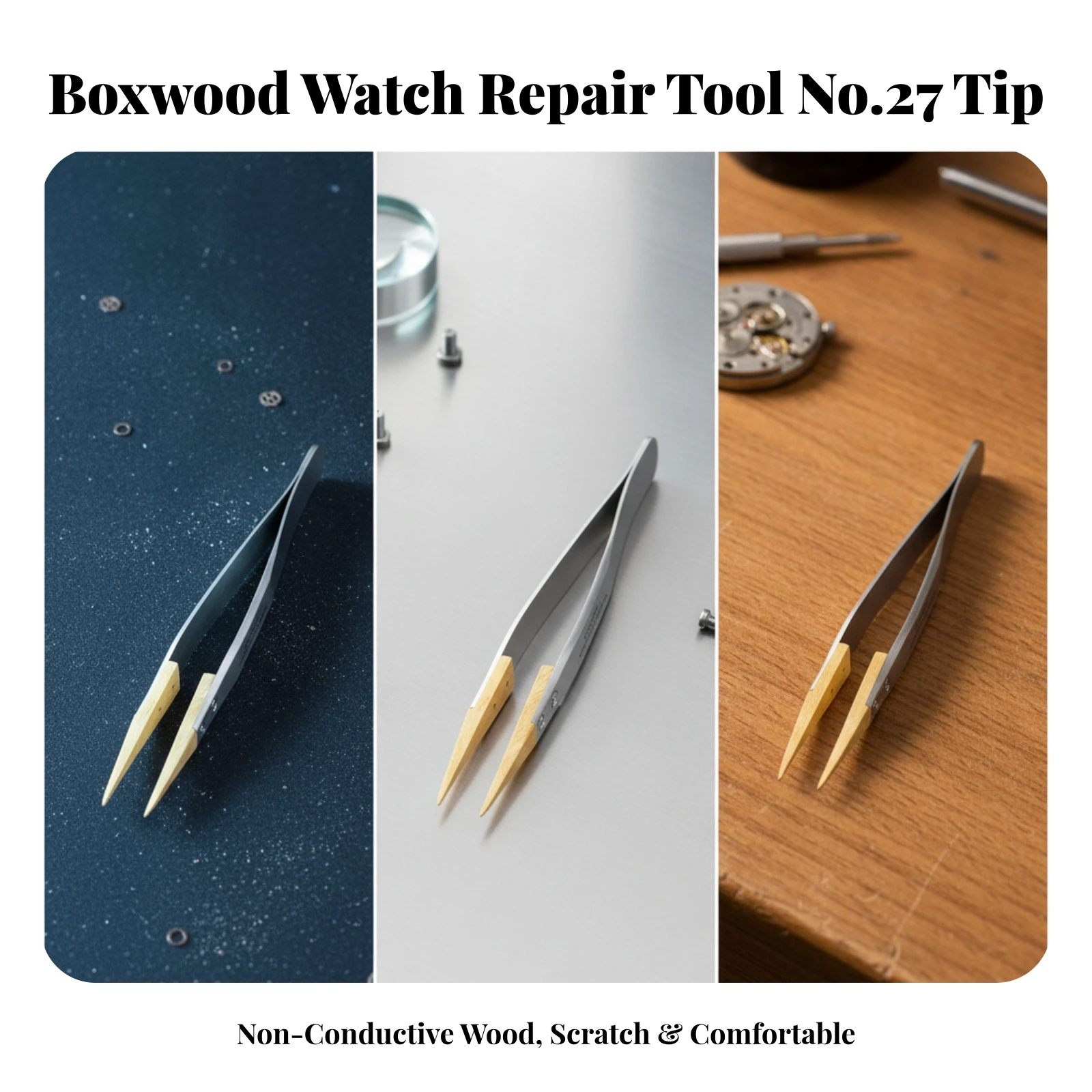 Watch Repair Tweezers Sturdy Tool for Watchmakers, Delicate Assembly
