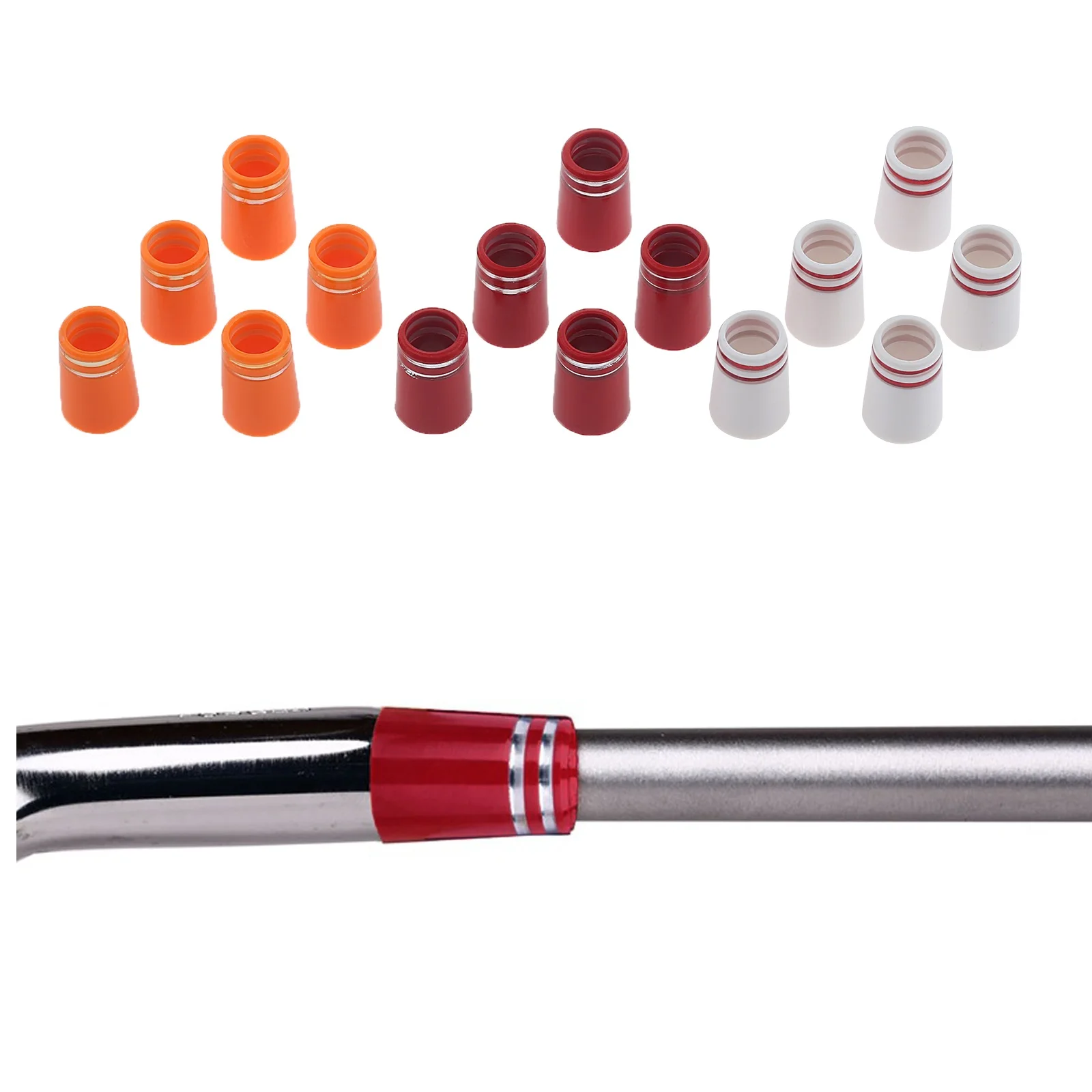 

10pcs Plastic Golf Club Ferrules Tip Size 0.355 White Red Orange Fit for Irons Shaft Replacement Accessories High Quality
