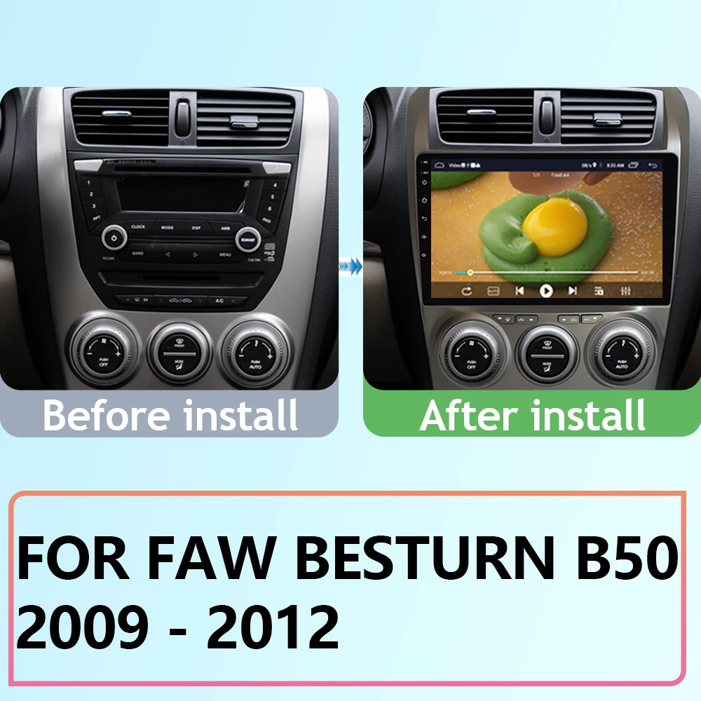 Car Radio For FAW Besturn B50 2009 - 2012 Wireless Android Auto Video Player GPS Navigation Multimedia Player WIFI No 2din DVD