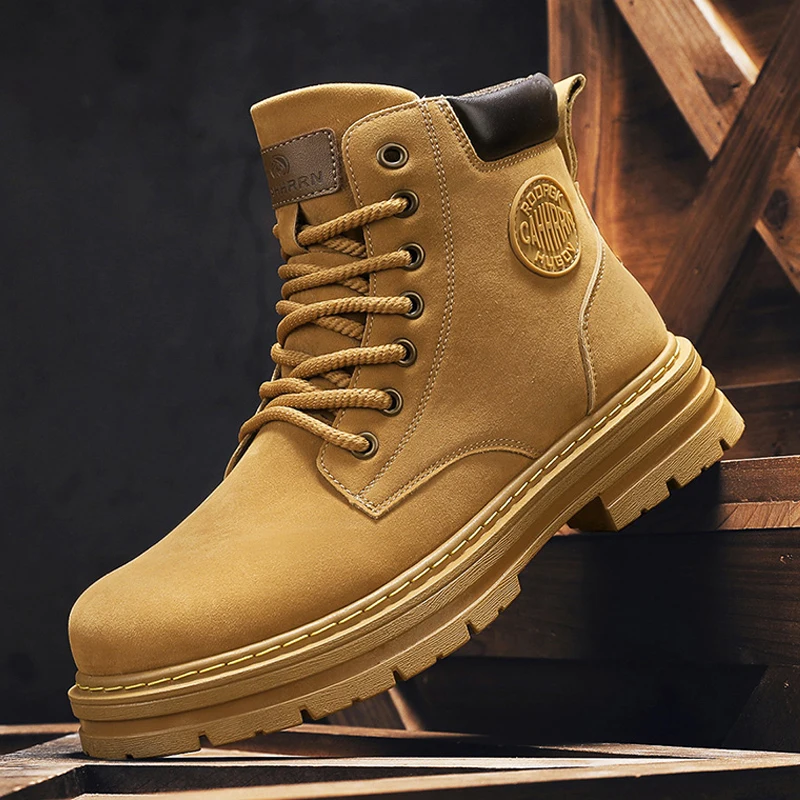 

Men's Work Boots for Autumn and Winter, Anti-slip and Durable Hiking Shoes, Trendy and Versatile Outdoor Boots