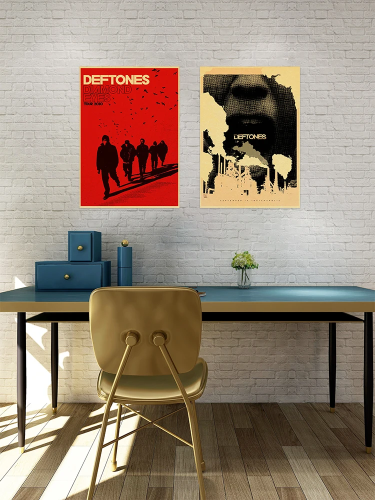 Deftones Singer Kraft Paper Posters Popular Band Vintage Print Pictures Modern Family Home Wall Art Aesthetic Room Gift Decor