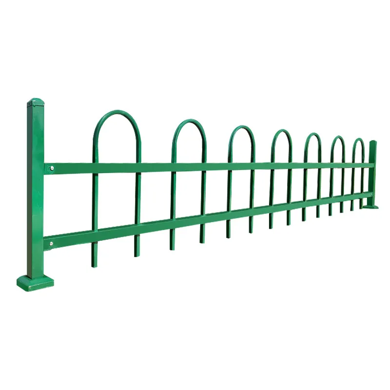 Zinc steel lawn guardrail, green garden U-shaped guardrail, park garden flower garden fence, isolation fence, lawn fence