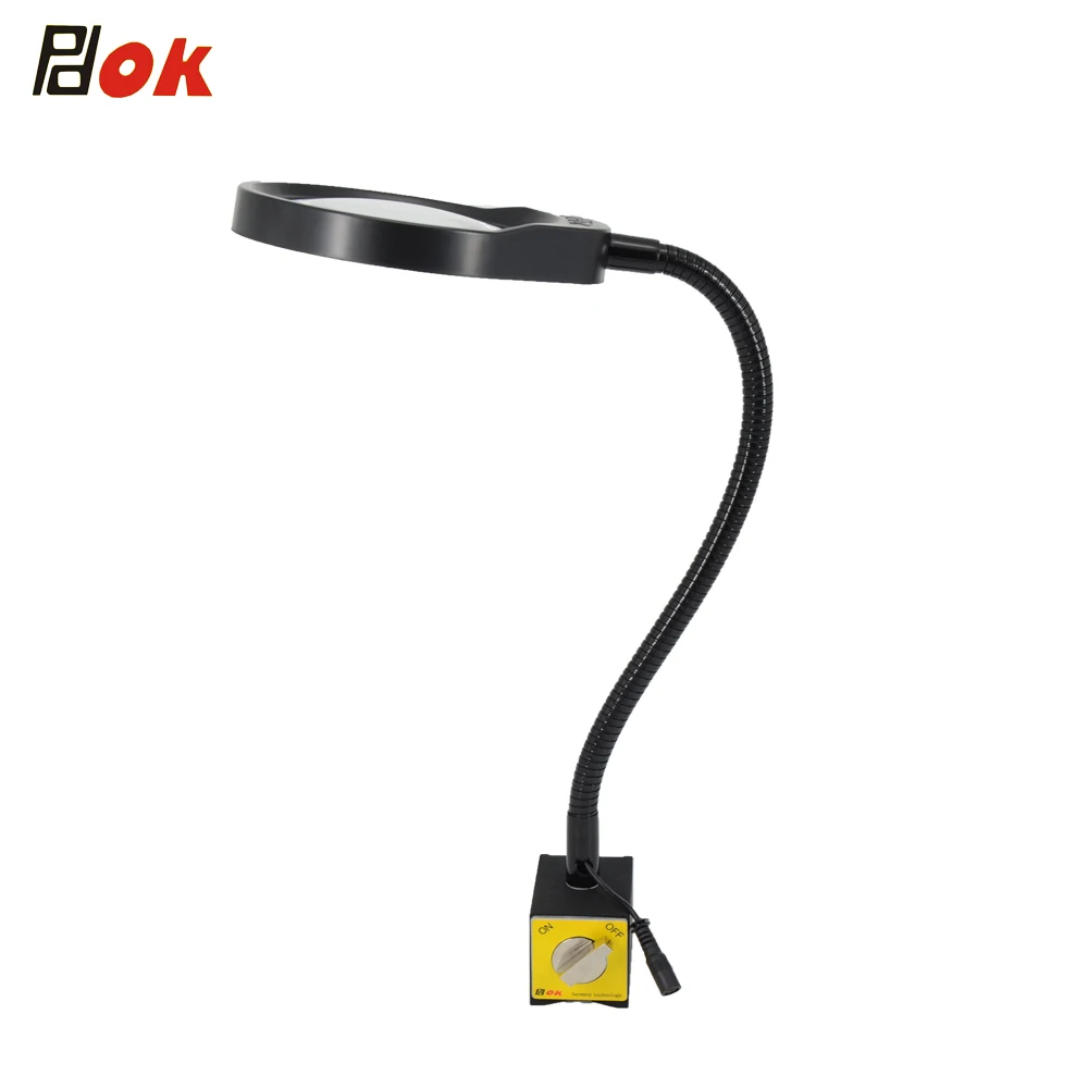 Lampada con lente d'ingrandimento all'ingrosso con base magnetica Lente d'ingrandimento illuminata Lente d'ingrandimento per processo di macchinari a luce LED regolabile PD032B
