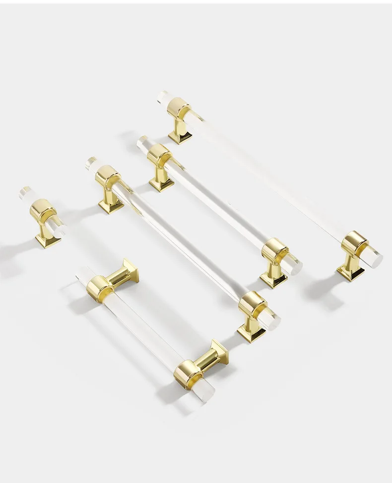 5Pack Acrylic Cabinet Handles 5 inch Drawer Pulls Chrome Kitchen Hardware Cabinet Pull Handles for Dresser Drawers and Cupboards