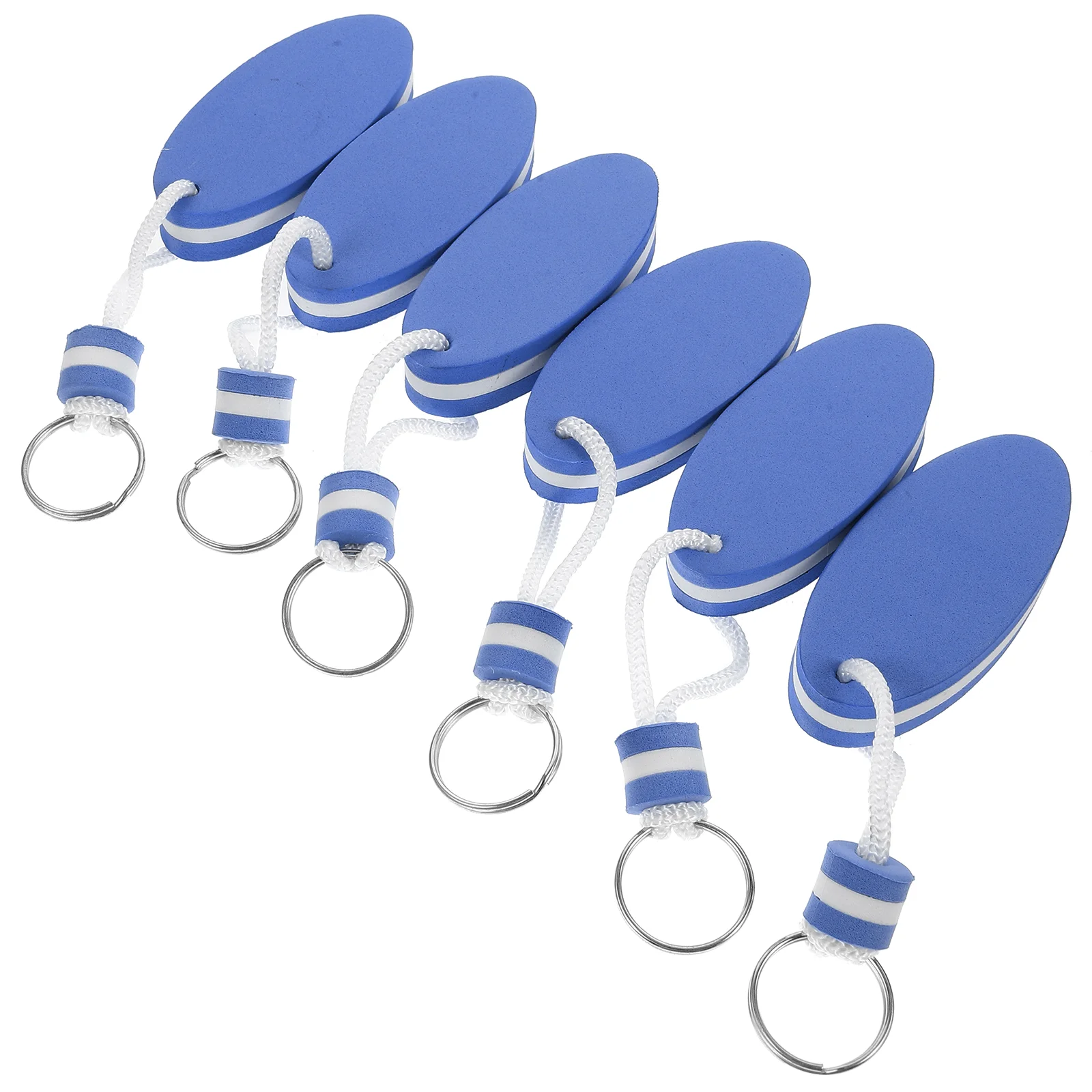 6 stuks sleutelhangers fob ovale sleutelhanger Eva drijvend waterschuim 6 stuks (blauw) decoratieve sleutelhangers accessoires voor mannen charme