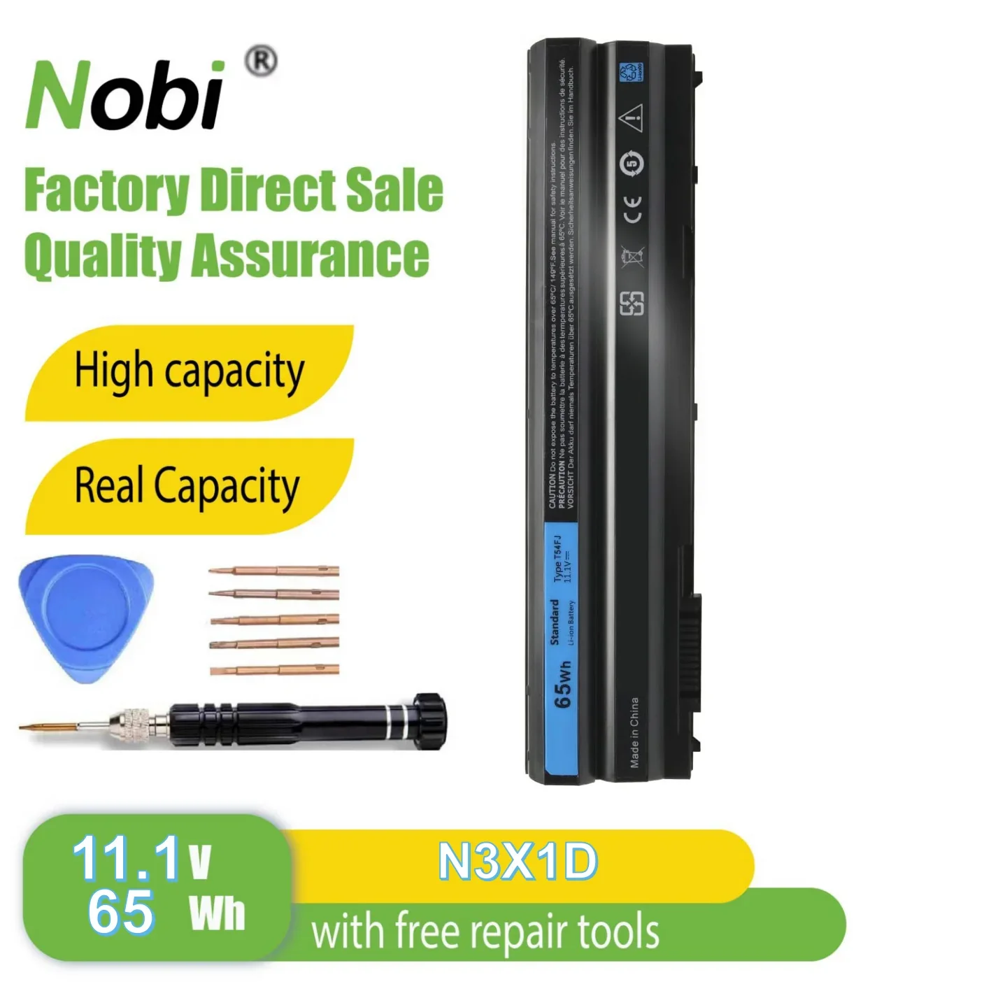 

Аккумулятор Nobi N3X1D 71R31 P8TC7 P9TJ0 R48V3 PRRRF RU485 T54F3 T54FJ UJ499 YKF0M X57F1 04NW9 312-1163 для Dell Latitude E6520